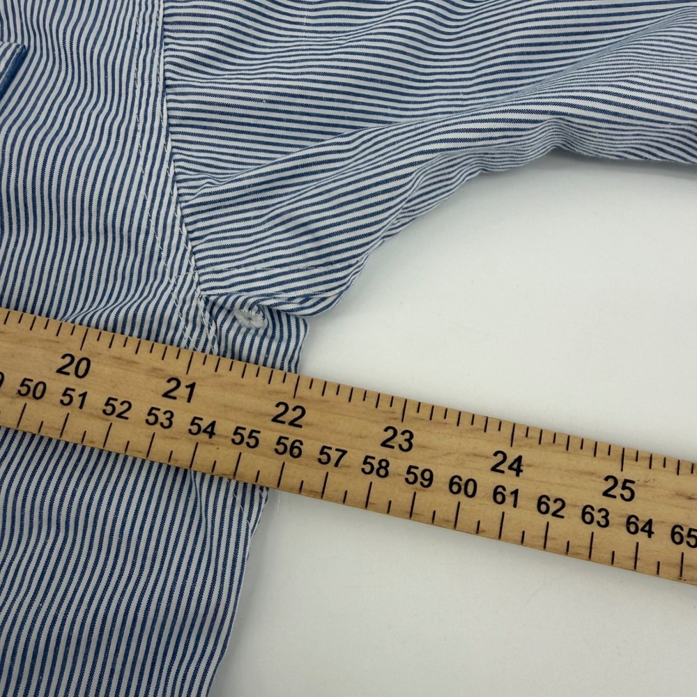 Ariat Pro Series Shirt Mens Small Blue White Pinstripe Long Sleeve Button Down - Picture 8 of 9